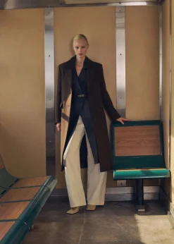 MANGO Płaszcze*Długi płaszcz wełniany z teksturą