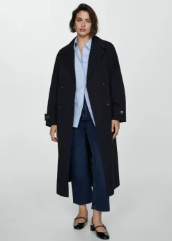 MANGO Płaszcze*Długi trencz dwurzędowy