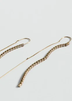 MANGO Biżuteria*Długie kolczyki z kryształkami