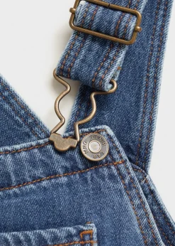 Dzieci MANGO Dżinsy*Długie ogrodniczki dżinsowe z kieszenią