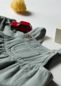 Dzieci MANGO Sukienki I Kombinezony|Kombinezony I Ogrodniczki*Długie ogrodniczki z kreszowanej bawełny