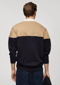 MANGO Bluzy|Koszulki Polo*Dwukolorowa bluza polo z bawełny