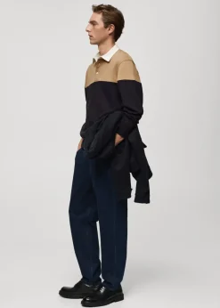 MANGO Bluzy|Koszulki Polo*Dwukolorowa bluza polo z bawełny