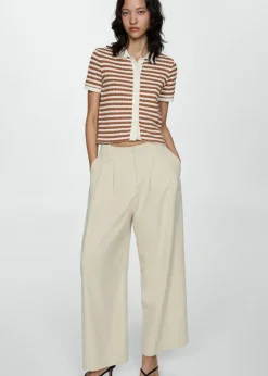 MANGO Koszulki*Dwukolorowa koszulka z dzianiny