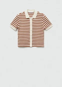 MANGO Koszulki*Dwukolorowa koszulka z dzianiny