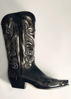 MANGO Buty|Akcesoria Skórzane*Dwukolorowe kozaki kowbojki ze skóry