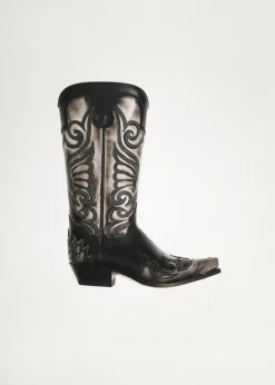 MANGO Buty|Akcesoria Skórzane*Dwukolorowe kozaki kowbojki ze skóry