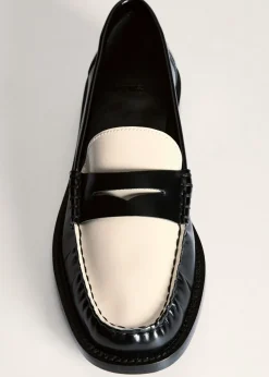 MANGO Buty|Akcesoria Skórzane*Dwukolorowe mokasyny ze skóry