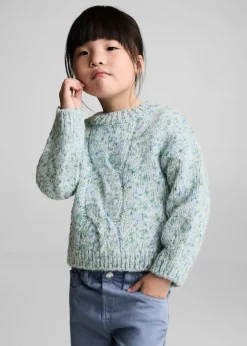 Dzieci MANGO Swetry I Kardigany*Dwukolorowy sweter z dzianiny