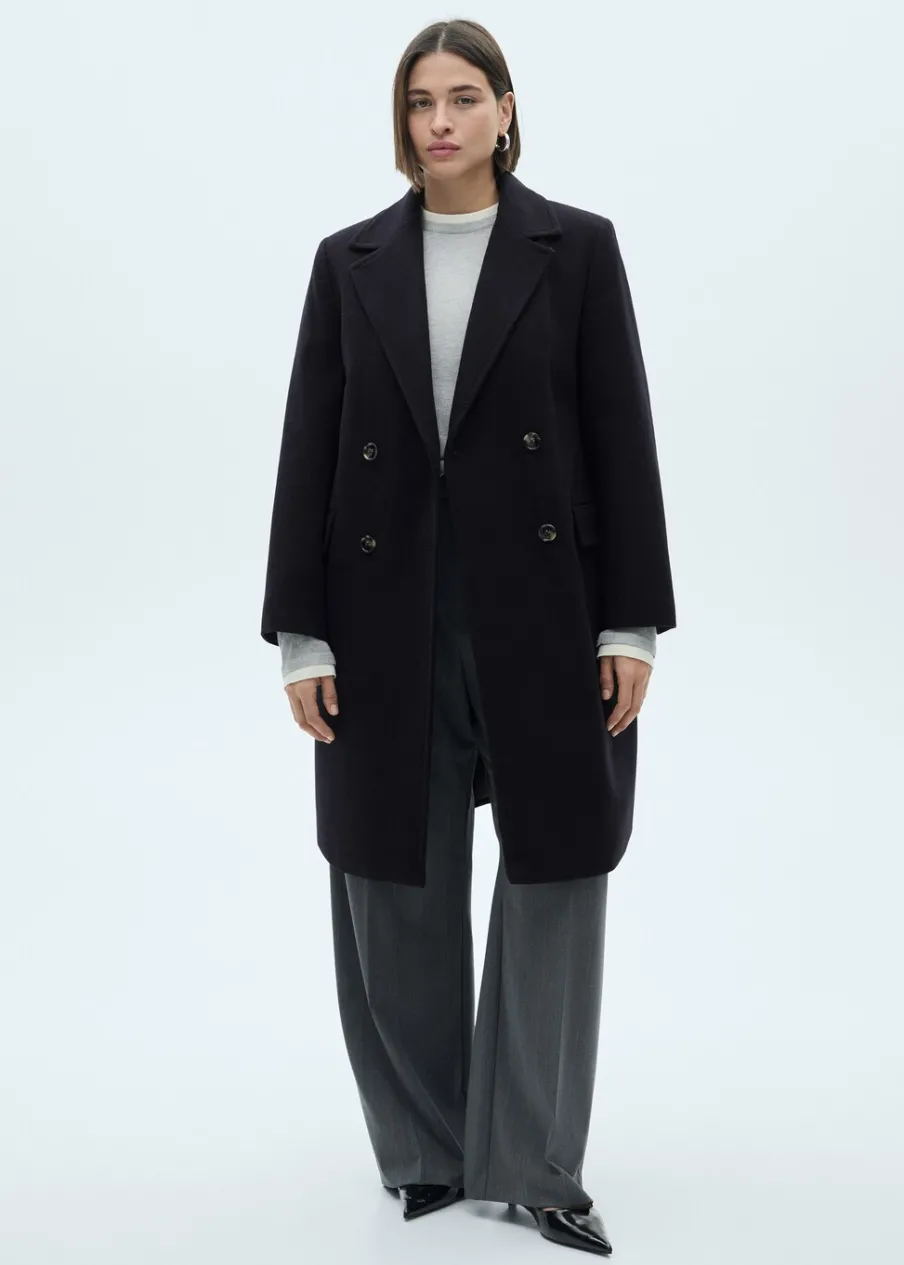 MANGO Płaszcze*Dwurzędowy płaszcz z wełny