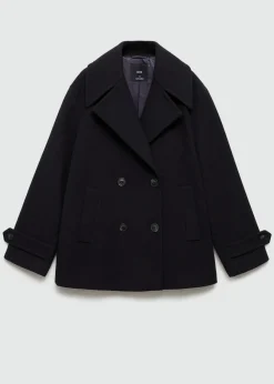 MANGO Płaszcze*Dwurzędowy płaszcz z wełny