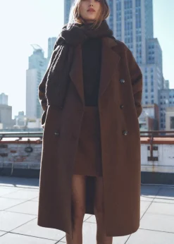 MANGO Płaszcze*Dwurzędowy płaszcz z wełny