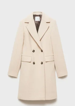 MANGO Płaszcze*Dwurzędowy płaszcz z wełny