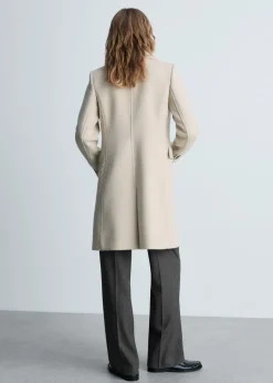 MANGO Płaszcze*Dwurzędowy płaszcz z wełny
