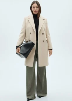 MANGO Płaszcze*Dwurzędowy płaszcz z wełny