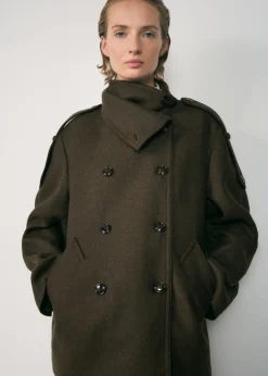 MANGO Płaszcze*Dwurzędowy płaszcz z wełny