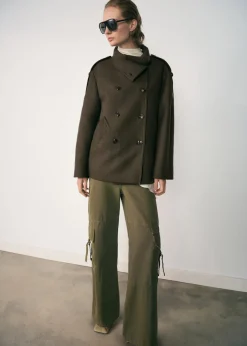 MANGO Płaszcze*Dwurzędowy płaszcz z wełny