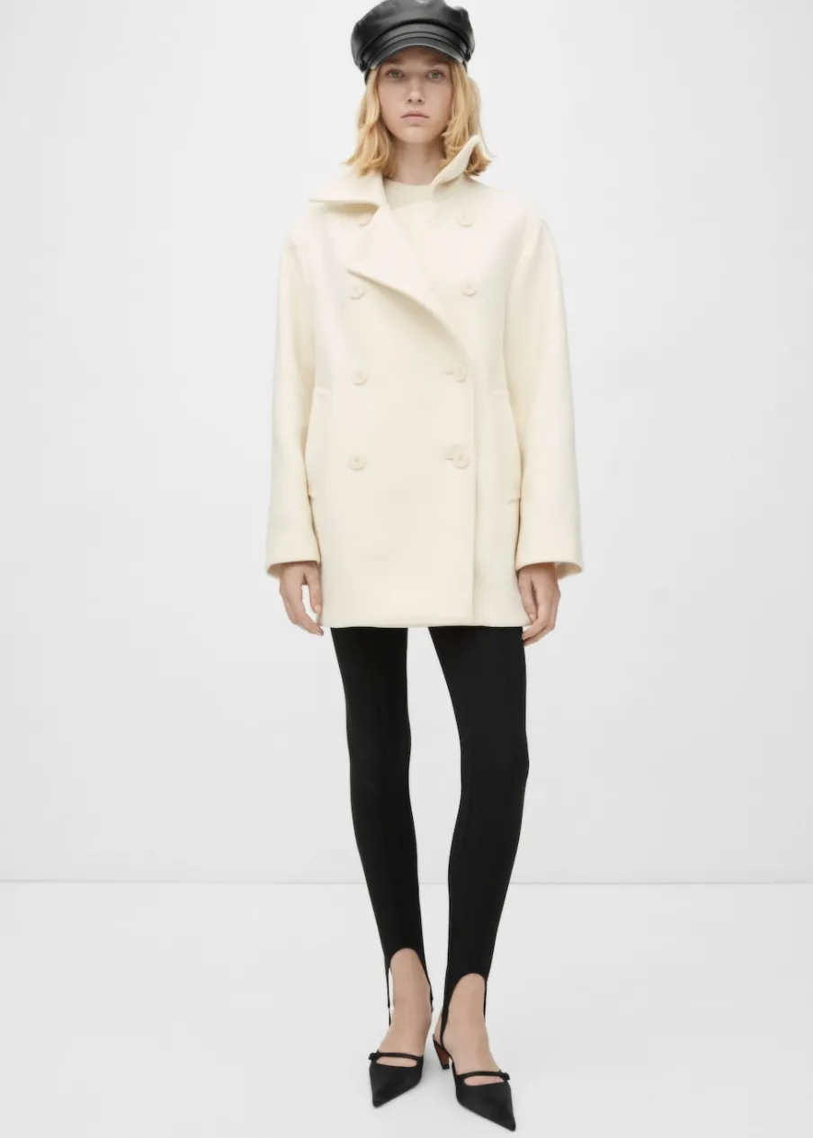 MANGO Płaszcze*Dwurzędowy płaszcz z wełny dziewiczej