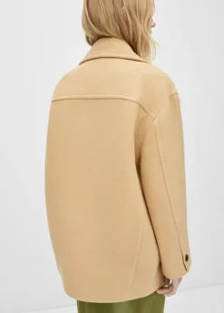 MANGO Płaszcze*Dwurzędowy płaszcz z wełny dziewiczej