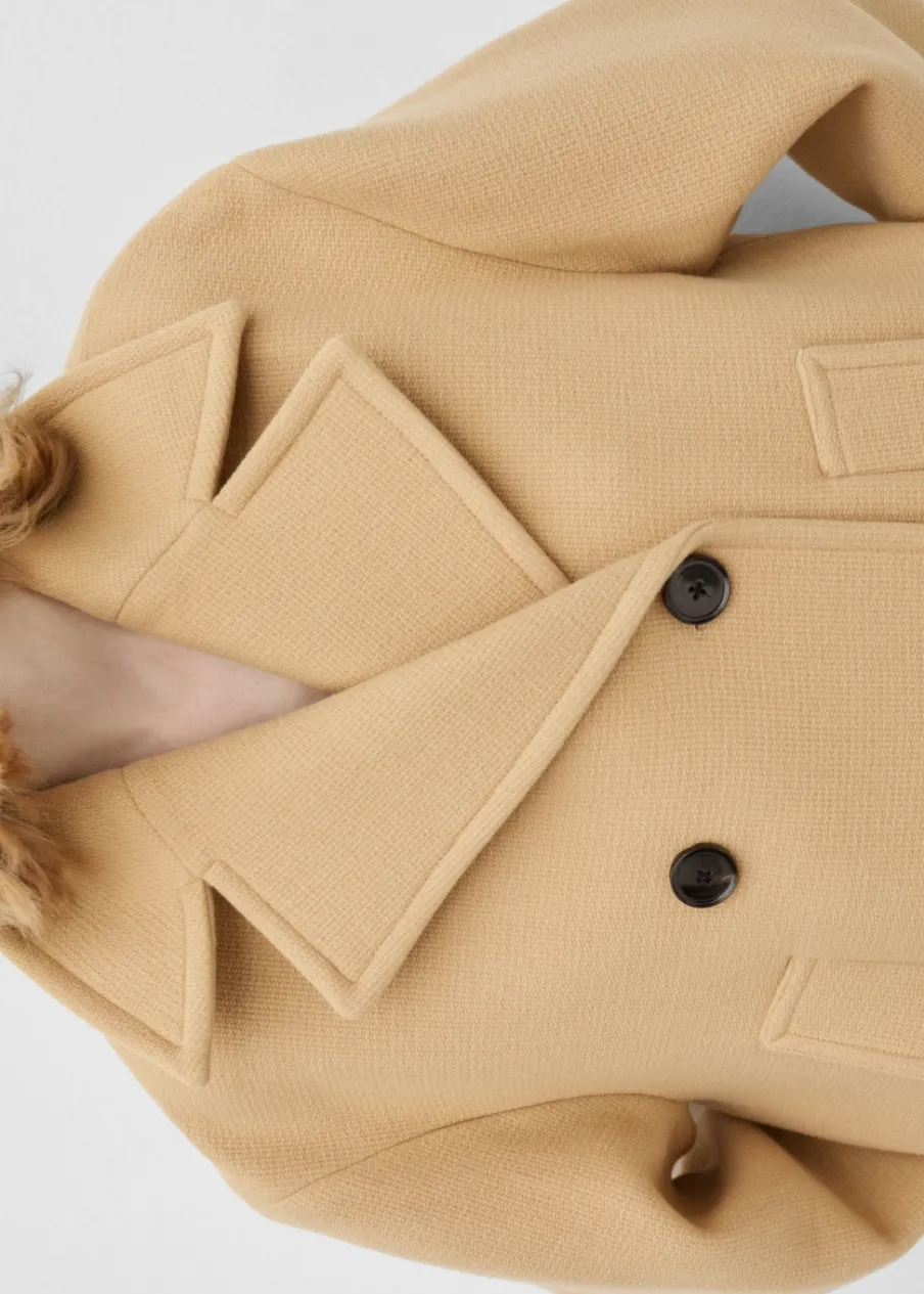 MANGO Płaszcze*Dwurzędowy płaszcz z wełny dziewiczej