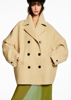 MANGO Płaszcze*Dwurzędowy płaszcz z wełny dziewiczej