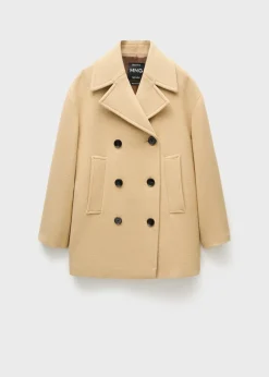 MANGO Płaszcze*Dwurzędowy płaszcz z wełny dziewiczej