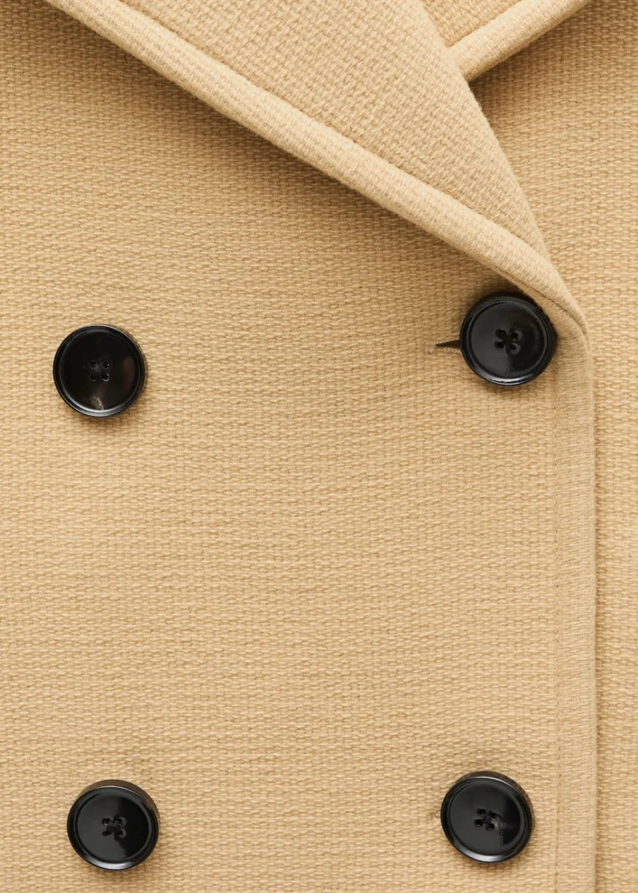 MANGO Płaszcze*Dwurzędowy płaszcz z wełny dziewiczej