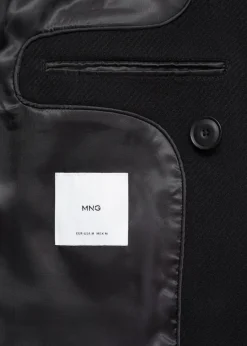 MANGO Płaszcze*Dwurzędowy płaszcz z wełny z recyklingu