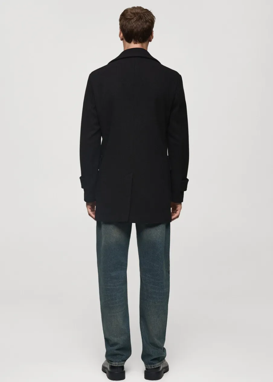 MANGO Płaszcze*Dwurzędowy płaszcz z wełny z recyklingu