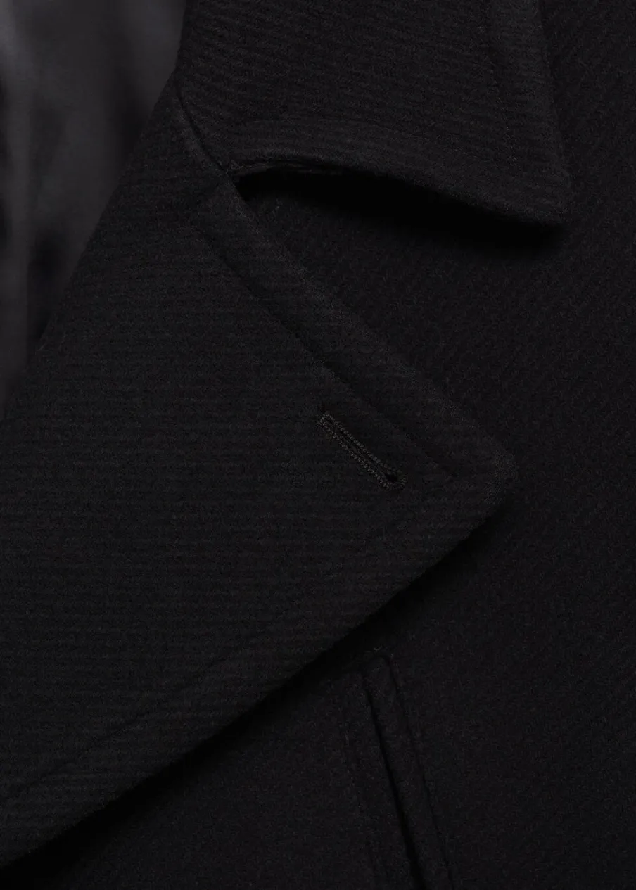 MANGO Płaszcze*Dwurzędowy płaszcz z wełny z recyklingu