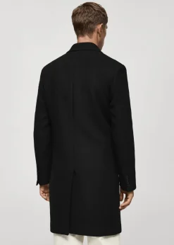 MANGO Płaszcze*Dwurzędowy płaszcz z wełny z recyklingu