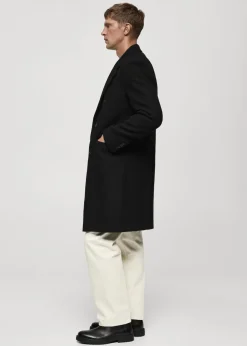 MANGO Płaszcze*Dwurzędowy płaszcz z wełny z recyklingu