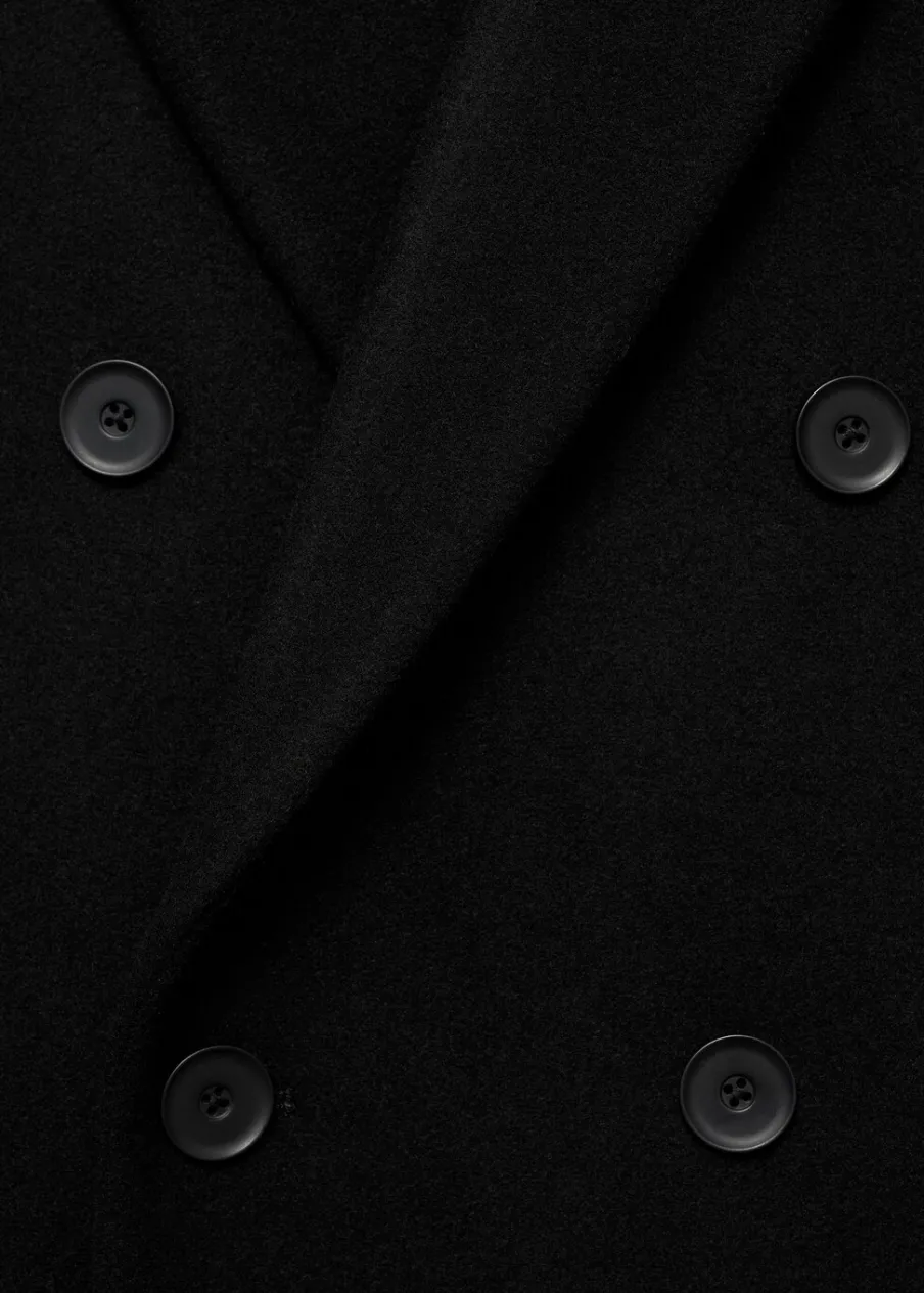 MANGO Płaszcze*Dwurzędowy płaszcz z wełny z recyklingu