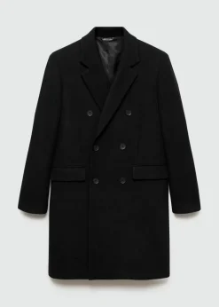 MANGO Płaszcze*Dwurzędowy płaszcz z wełny z recyklingu