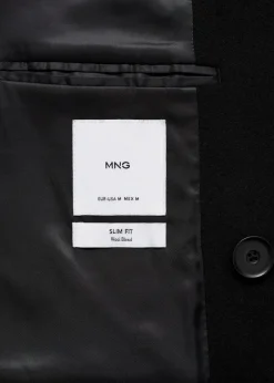 MANGO Płaszcze*Dwurzędowy płaszcz z wełny z recyklingu