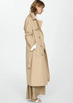 MANGO Płaszcze*Dwurzędowy trencz z bawełny