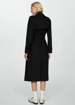 MANGO Płaszcze*Dwurzędowy trencz z bawełny