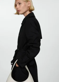 MANGO Płaszcze*Dwurzędowy trencz z bawełny