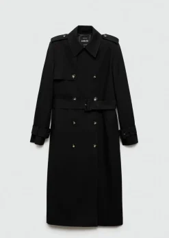 MANGO Płaszcze*Dwurzędowy trencz z bawełny