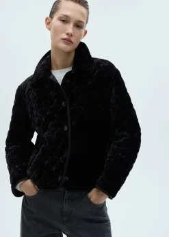 MANGO Płaszcze|Kurtki*Dwustronna kurtka pikowana z aksamitu