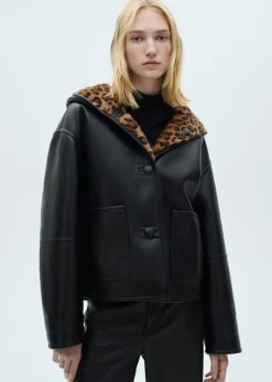 MANGO Płaszcze*Dwustronna kurtka w lamparcie cętki