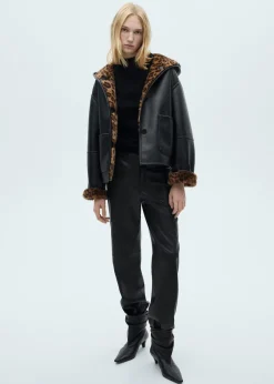 MANGO Płaszcze*Dwustronna kurtka w lamparcie cętki