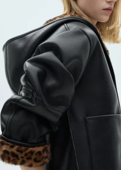 MANGO Płaszcze*Dwustronna kurtka w lamparcie cętki