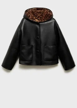 MANGO Płaszcze*Dwustronna kurtka w lamparcie cętki