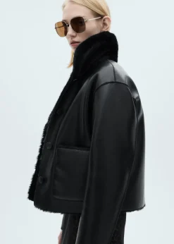 MANGO Płaszcze|Kurtki*Dwustronna kurtka z imitacji skóry z kieszeniami