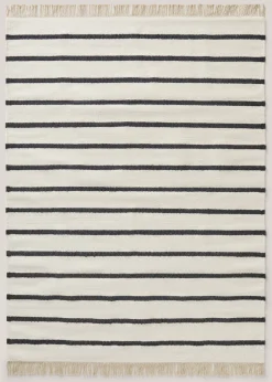 MANGO Dywany Do Sypialni|Dywany Do Salonu*Dywan z 100% wełny w paski z frędzlami