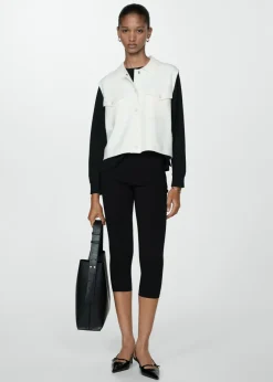 MANGO Kamizelki*Dzianinowa kamizelka z kieszeniami