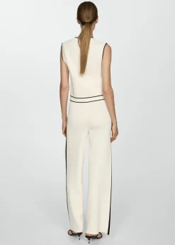 MANGO Kamizelki*Dzianinowa kamizelka z kontrastowym obszyciem