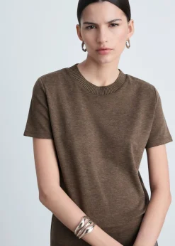 MANGO Koszulki*Dzianinowa koszulka z krótkim rękawem