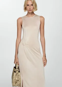 MANGO Sukienki I Kombinezony*Dzianinowa sukienka z węzłem